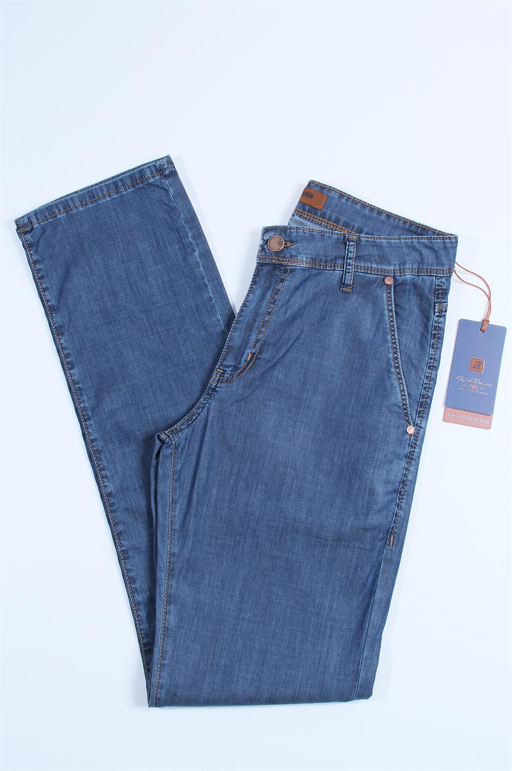LACARINOYüksek Bel Dar Paça Battal Kesim Blue Jean Pantolon