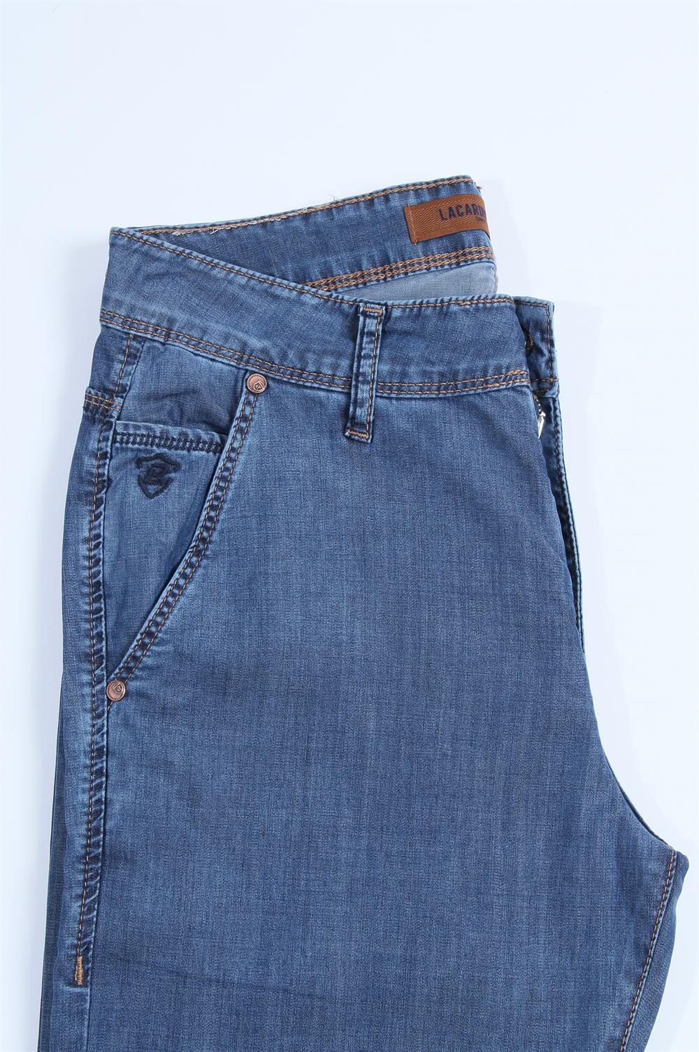LACARINOYüksek Bel Dar Paça Battal Kesim Blue Jean Pantolon