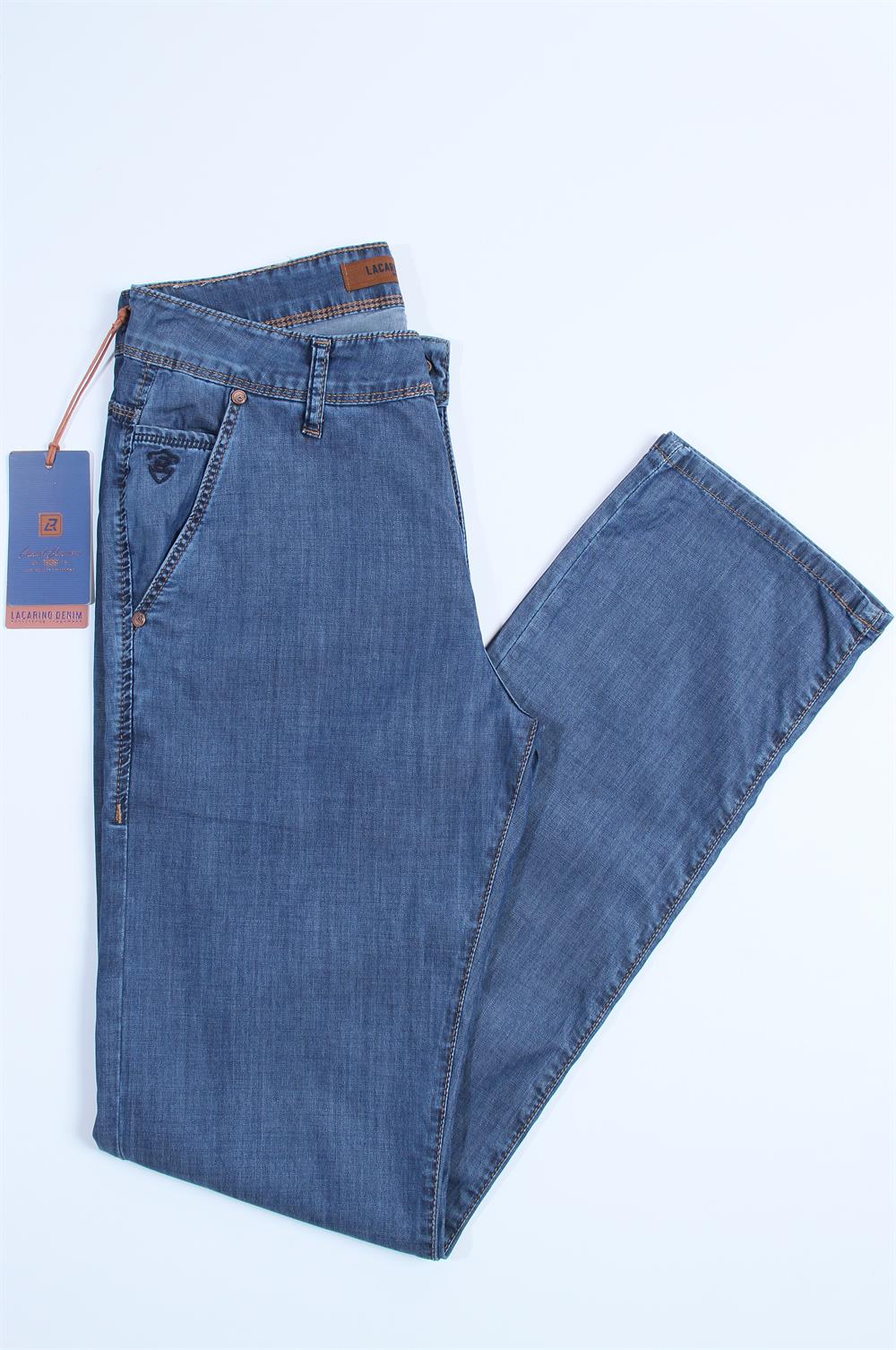 LACARINOYüksek Bel Dar Paça Battal Kesim Blue Jean Pantolon