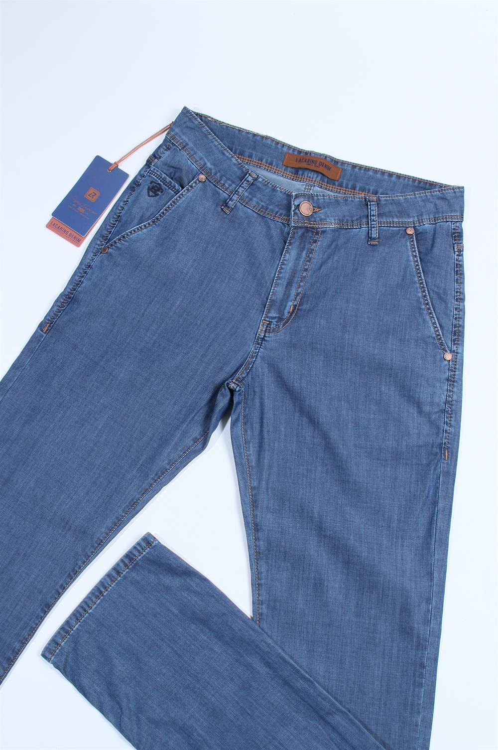 LACARINOYüksek Bel Dar Paça Battal Kesim Blue Jean Pantolon