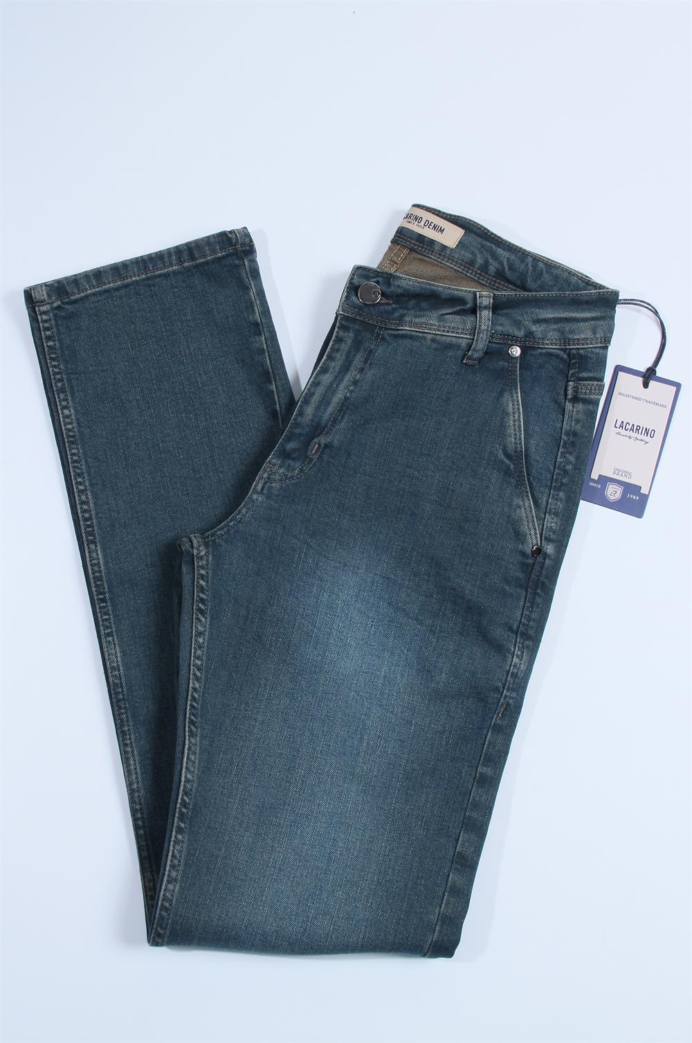 LACARINOYüksek Bel Klasik Kesim Od Green Jean Pantolon