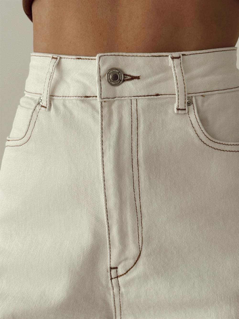LACARINOKadın Yüksek Bel Kemik Denim Şort