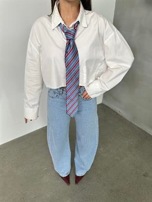 LACARINOYüksel Bel Bacak Boyu Balon Kesim Barrel Fit  Light Blue Jean Pantolon