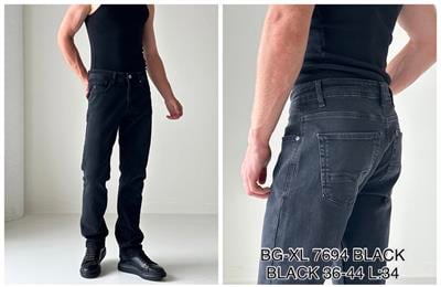 LACARINOYüksek Bel Boru Paça Battal Kesim Black Jean Pantolon