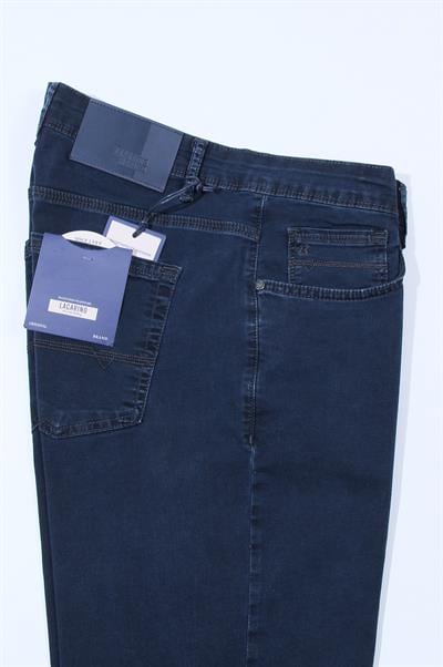 LACARINOErkek Yüksek Bel Boru Paça Battal Kesim Blue Füme Jean Pantolon