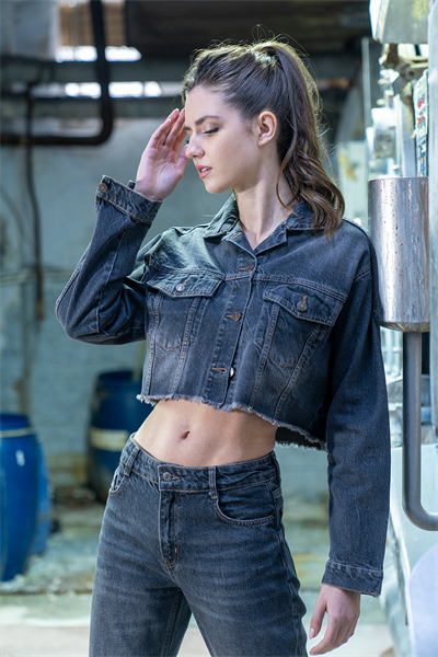 LACARINOGömlek Cep Detaylı Brown Denim Ceket
