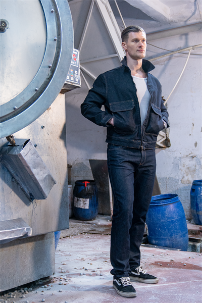 LACARINOİç Cep Detaylı Navy Blue Denim Ceket