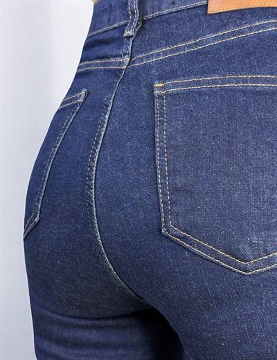 LACARINOYüksek Bel Yarım İspanyol Paça Rinse Jean Pantolon
