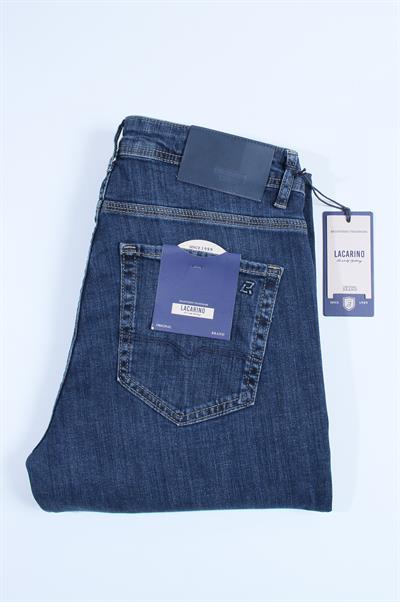 LACARINOYüksek Bel Yarım Boru Paça Dark Blue Erkek Jean Pantolon