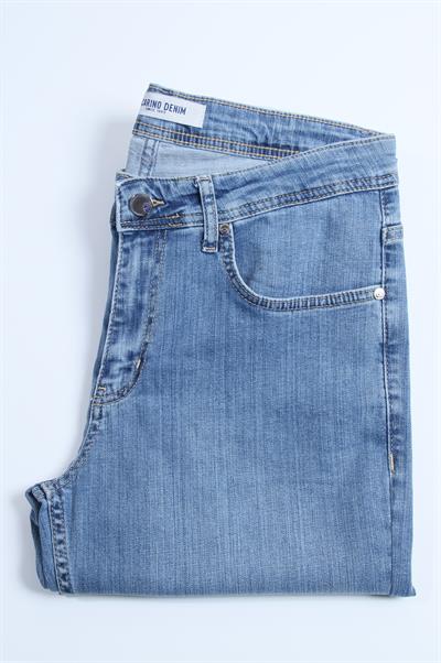 LACARINOErkek Bol Paça Matrix Kesim Light Blue Jean Pantolon