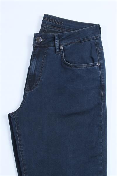 LACARINOYüksek Bel Yarım Boru Paça Blue Füme Jean Pantolon
