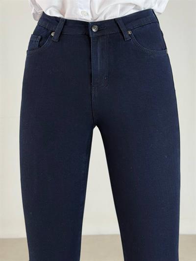 LACARINODar Paça Yüksek Bel Navy Blue Jean Pantolon
