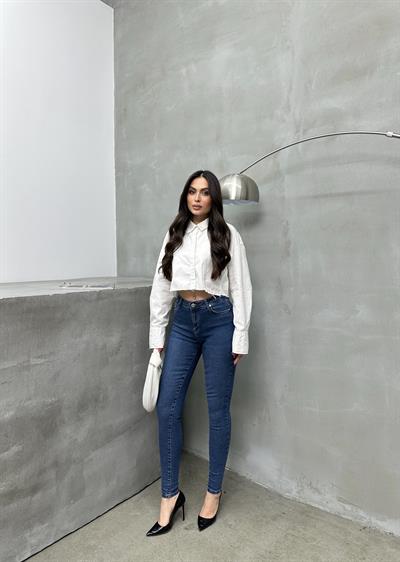 LACARINOYüksek Bel Dar Paça Blue Jean Pantolon