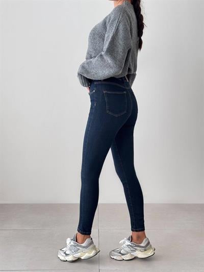 LACARINOYüksek Bel Dar Paça Kadın Dark Blue Tint Pantolon