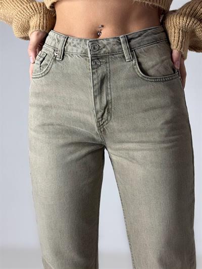 LACARINOYüksek Bel Boru Paça Bilek Boy Dark Blue Jean Pantolon