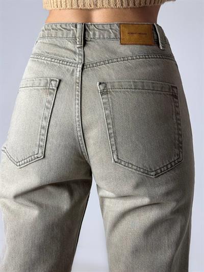 LACARINOYüksek Bel Boru Paça Bilek Boy Dark Blue Jean Pantolon