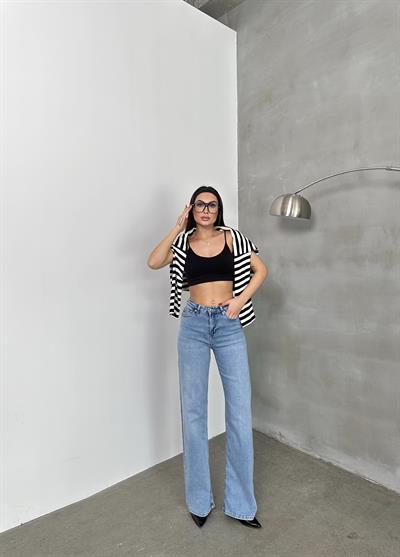 LACARINOYüksek Bel bol Paça Light Blue Nita Jean Pantolon