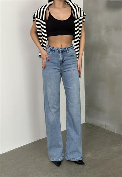 LACARINOYüksek Bel bol Paça Light Blue Nita Jean Pantolon