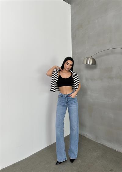 LACARINOYüksek Bel bol Paça Light Blue Nita Jean Pantolon
