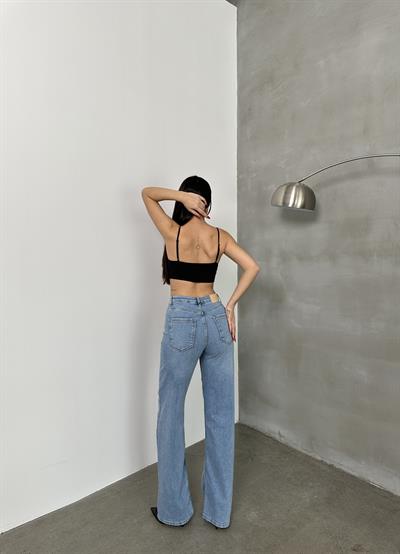 LACARINOYüksek Bel bol Paça Light Blue Nita Jean Pantolon