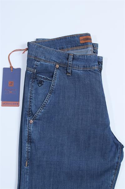 LACARINOYüksek Bel Dar Paça Battal Kesim Dark Blue Jean Pantolon