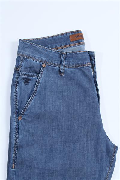 LACARINOYüksek Bel Dar Paça Battal Kesim Blue Jean Pantolon