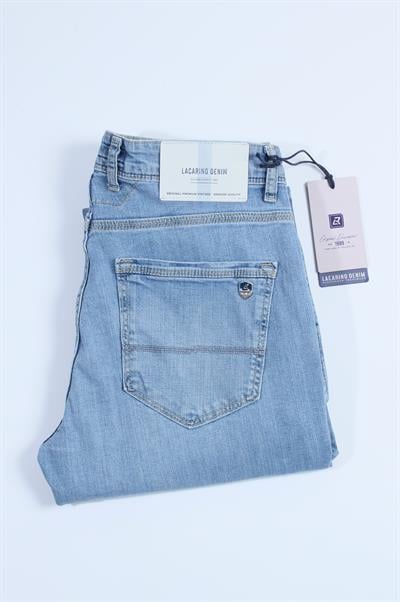 LACARINOYüksek Bel Yarım Boru Paça Light Blue Jean Pantolon