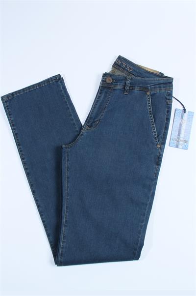 LACARINOErkek Yüksek Bel Yarım Boru Paça Blue Haki Jean Pantolon