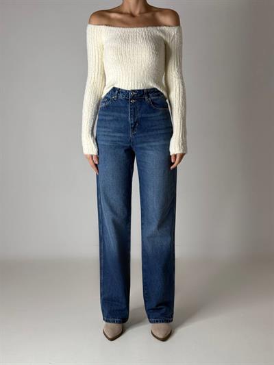 LACARINOYüksek Bel Normal Kalıp Blue Jean Pantolon