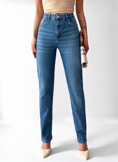 LACARINOYükske Bel Boru Kesim Blue Jean Pantolon