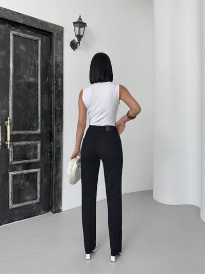 LACARINOYükske Bel Boru Kesim Black Jean Pantolon