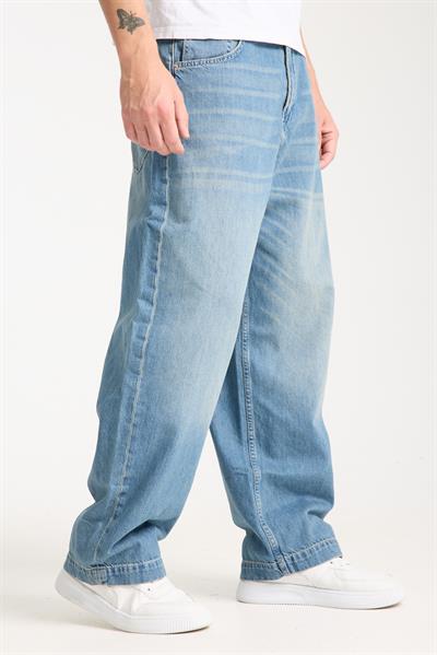 LACARINOErkek Rahat Kalıp Bol Kesim Super Baggy Blue Tint Jean Pantolon