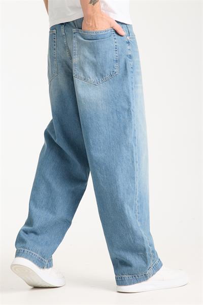 LACARINOErkek Rahat Kalıp Bol Kesim Super Baggy Blue Tint Jean Pantolon