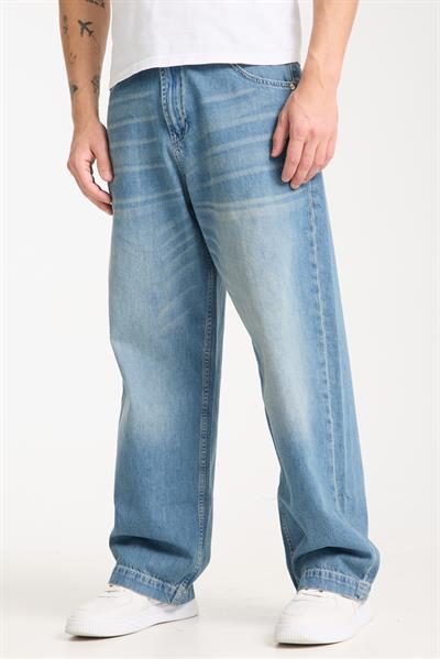 LACARINOErkek Rahat Kalıp Bol Kesim Super Baggy Blue Tint Jean Pantolon