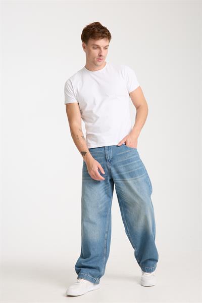 LACARINOErkek Rahat Kalıp Bol Kesim Super Baggy Blue Tint Jean Pantolon