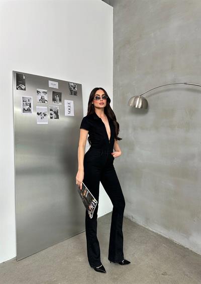 LACARINOKadın Siyah Denim Tulum