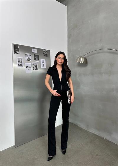 LACARINOKadın Siyah Denim Tulum