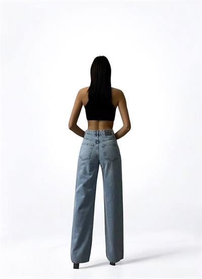 LACARINOYüksek Bel Bol Kesim Light Blue Jean Pantolon