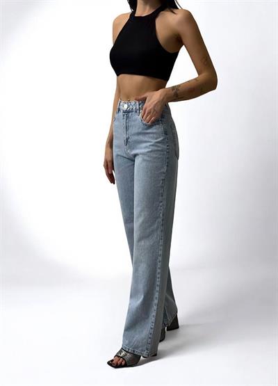 LACARINOYüksek Bel Bol Kesim Light Blue Jean Pantolon