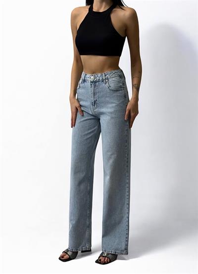 LACARINOYüksek Bel Bol Kesim Light Blue Jean Pantolon