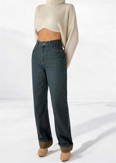 LACARINOKadın Yüksek Bel Bol Kesim Od Brown Jean Pantolon