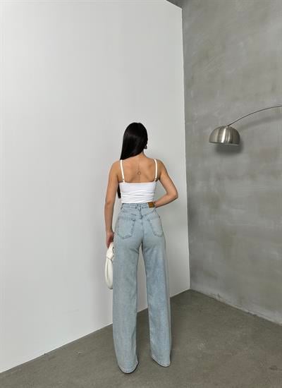LACARINOKadın Yüksek Bel Bol Kesim Light Blue Tint Jean Pantolon