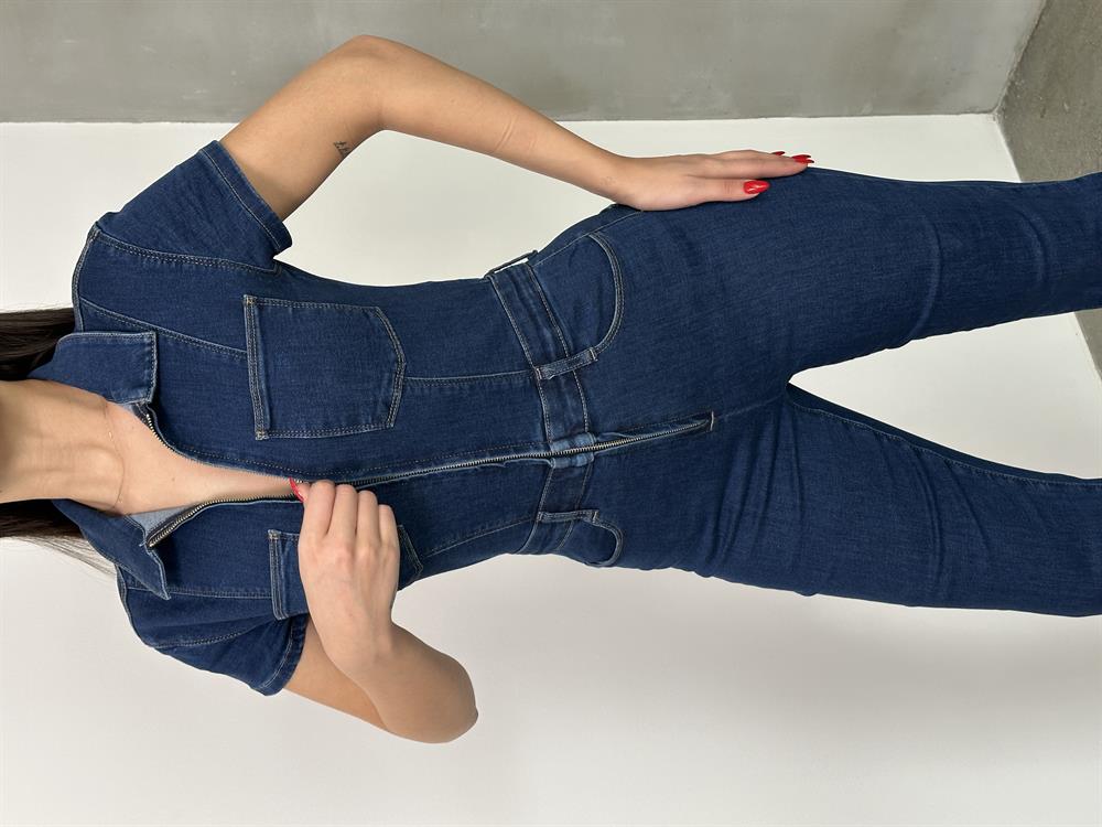 LACARINOKadın Rinse Denim Tulum 
