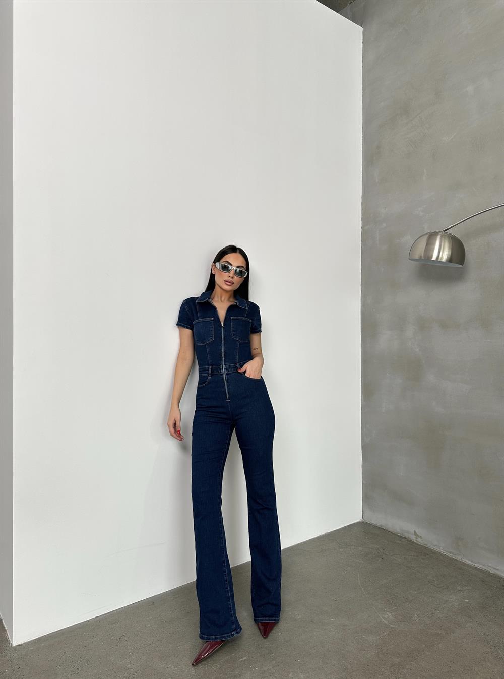 LACARINOKadın Rinse Denim Tulum 