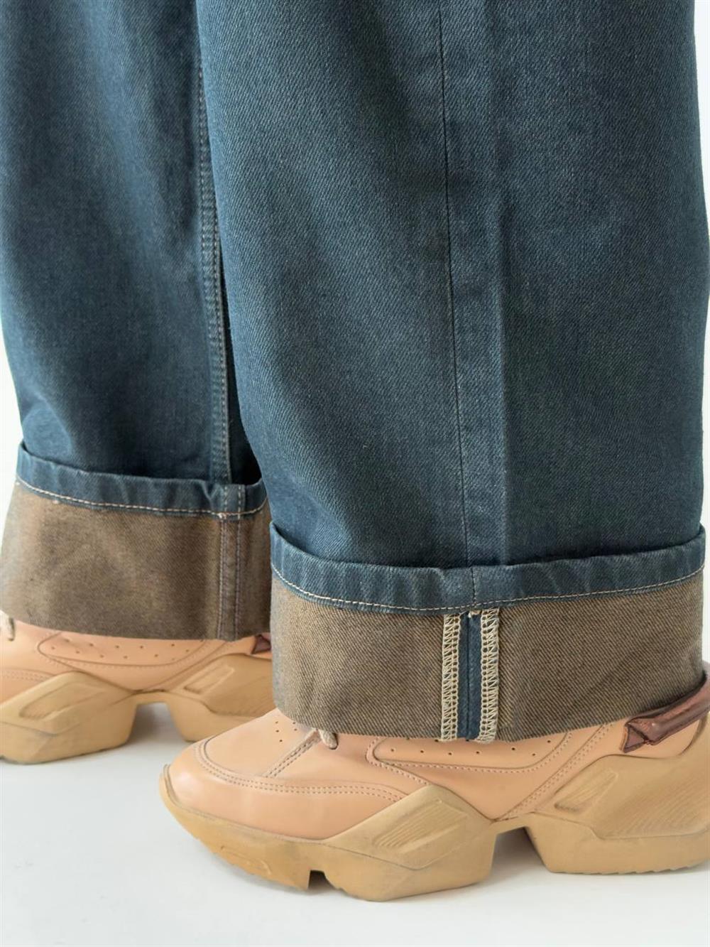 LACARINOKadın Yüksek Bel Bol Kesim Od Brown Jean Pantolon
