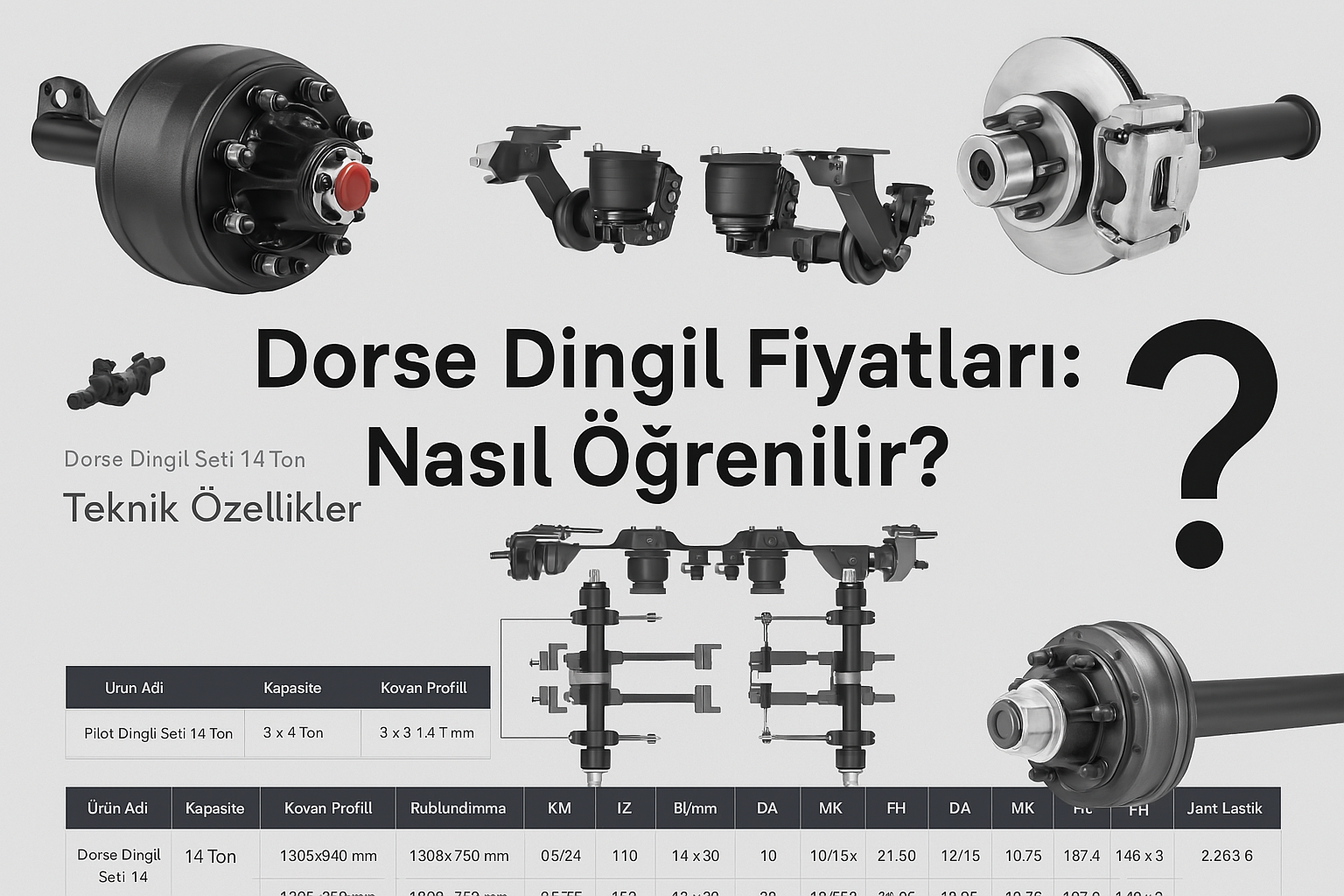 Dingil parçaları ve fiyat çeşitliliği görseli