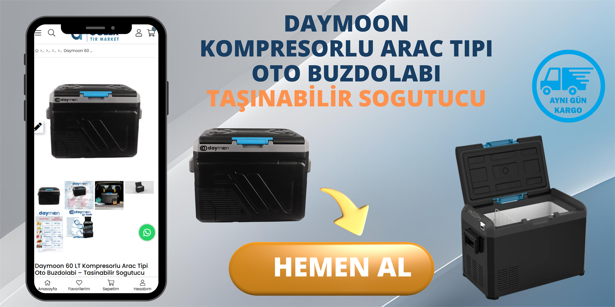 Daymoon Araç Tipi Kompresörlü Buzdolabı