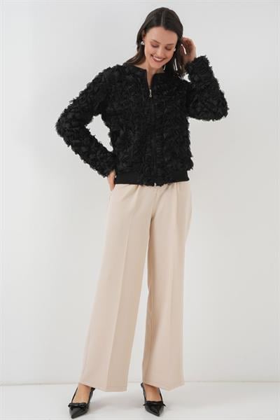 0719 Güllü Ceket - Siyah