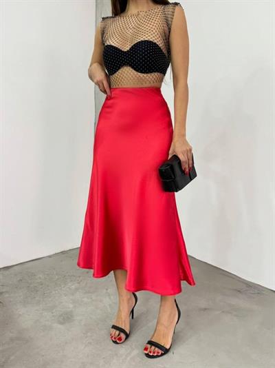 15806 Saten Etek - Bordo