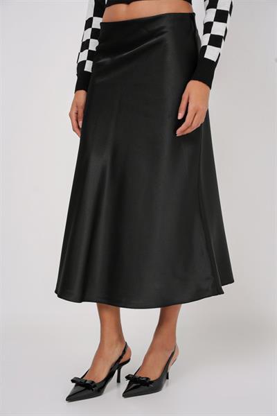 15806 Saten Etek - Siyah